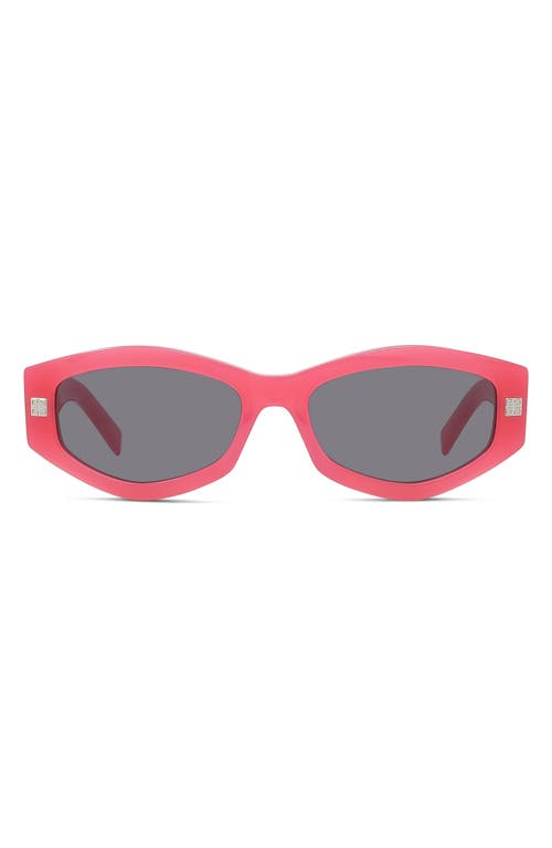 Givenchy GVDAY 54mm Square Sunglasses in Shiny Fuchsia /Smoke at Nordstrom
