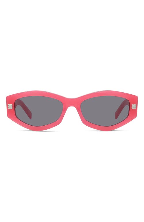 Givenchy Gvday 54mm Square Sunglasses In Shiny Fuchsia/smoke