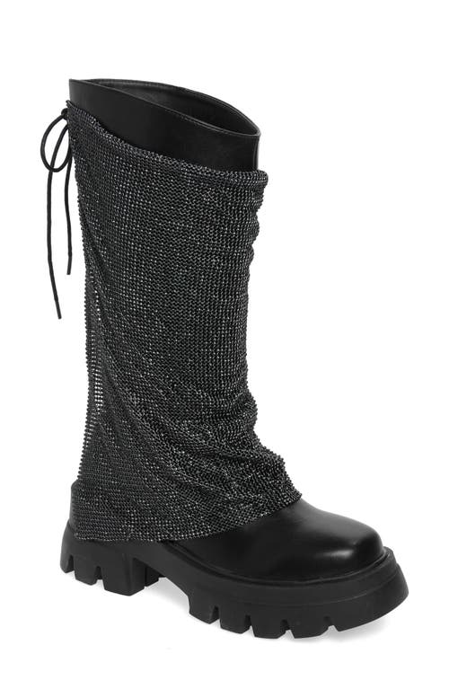 Bloomfield Crystal Chainmail Boot in Black