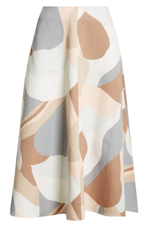 Shop Marimekko Laita Kamelia Cotton & Linen Maxi Skirt In Light Rose Brown Grey