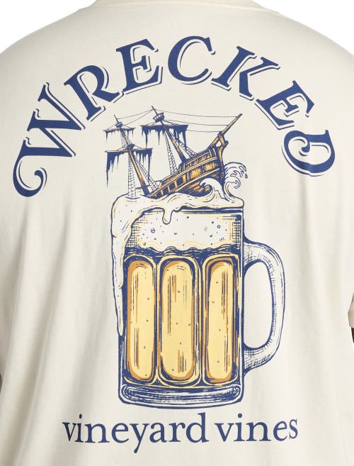 Vineyard Vines Wrecked Graphic Tee In Stone