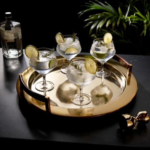Viski Raye Crystal Gin & Tonic Glasses Set Of 4 In Clear