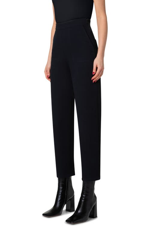 Akris Flynn High Waist Coton Double Face Ankle Pants In Black