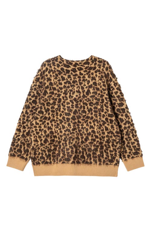 Shop Stan Ray Oversize Fuzzy Leopard Camo Cardigan In Leopard Camo Mohair