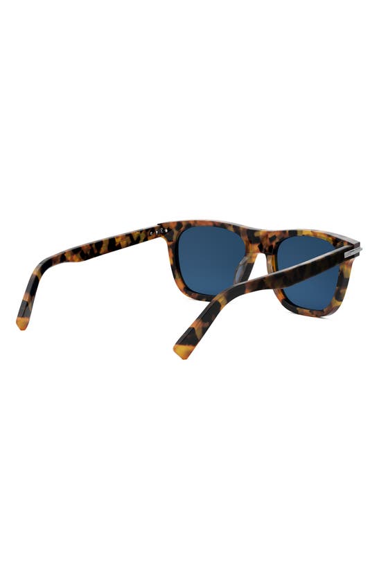 Shop Dior 'blacksuit S13i 53mm Geometric Sunglasses In Havana/ Black/ Blue