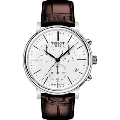 Tissot Carson Premium Chronograph Leather Strap Watch, 41Mm