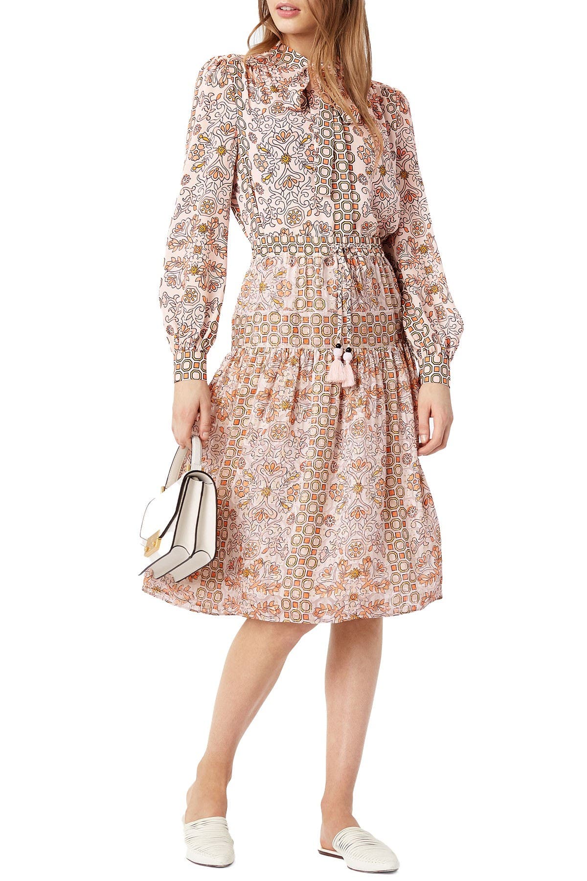 tory burch printed silk wrap dress