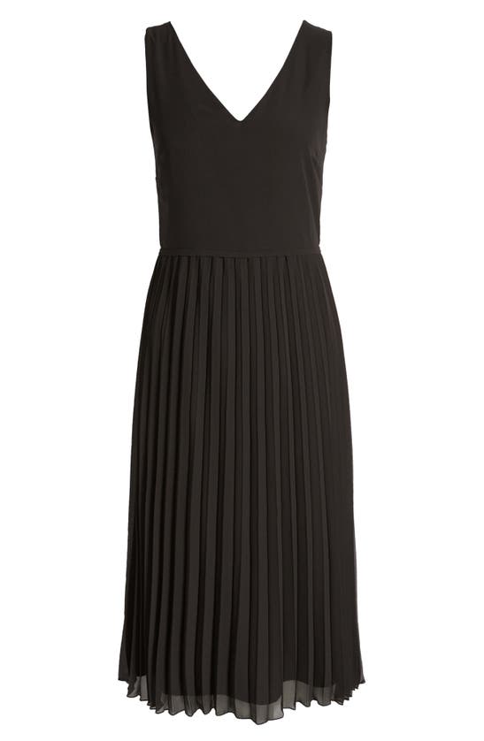 Shop Sam Edelman V-neck Accordion Pleat Dress In Black