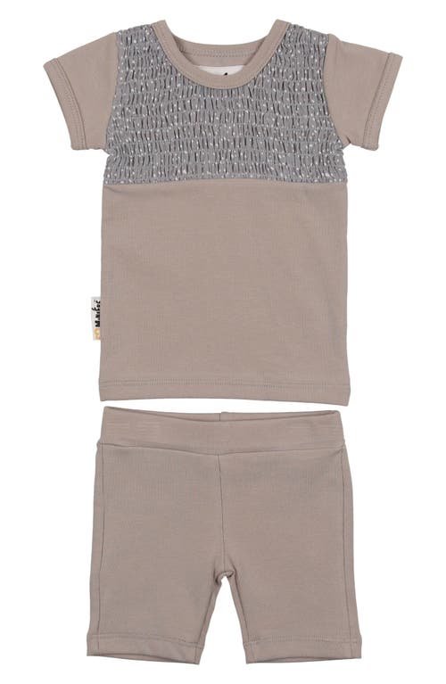 Maniere Manière Kids' Speckle Smock Top & Shorts Set In Grey