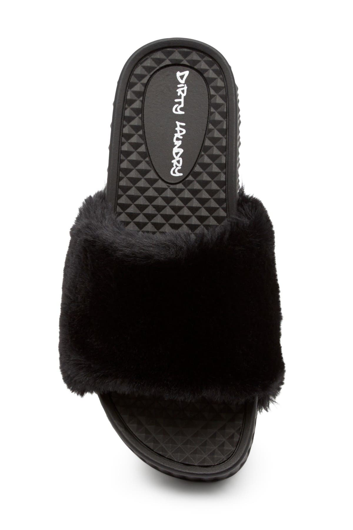 steve madden black fur slides