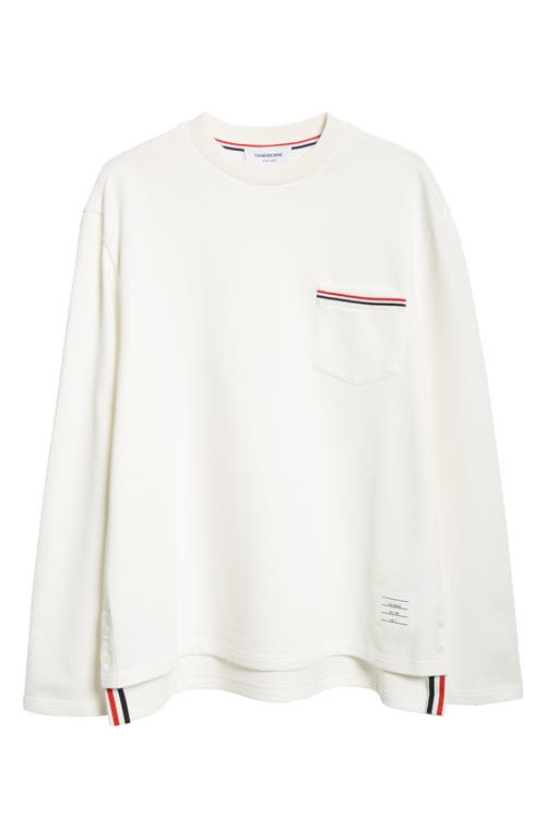 Thom Browne Oversize Cotton Sweatshirt In Natural White