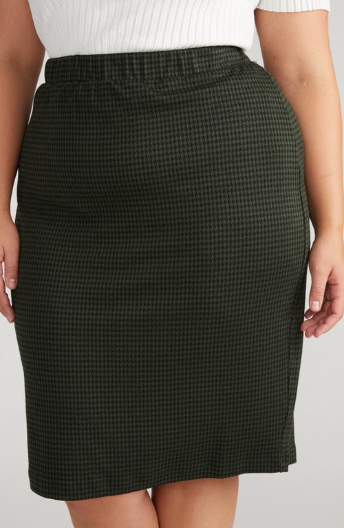 Shop Universal Standard Danube Stretch Ponte Skirt In Dark Green Houndstooth