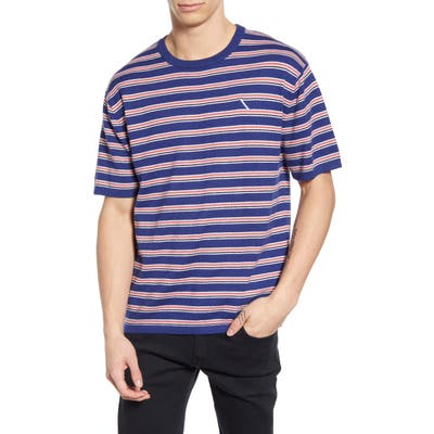 Saturdays Nyc Stripe Short Sleeve Sweater, Blue