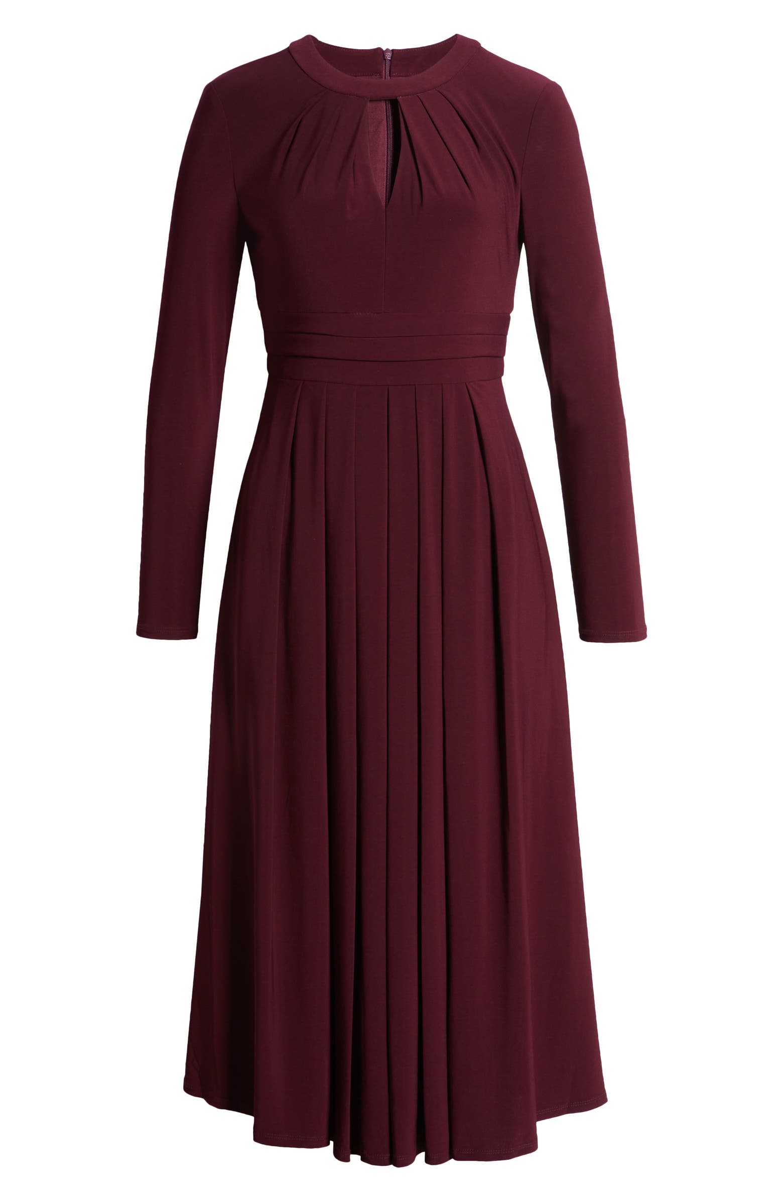 Eliza J Pleated Keyhole Cutout A-Line Dress | Nordstrom