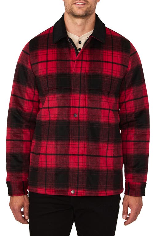 The Endeavor Weekend Plaid Chore Coat in Red Plaid