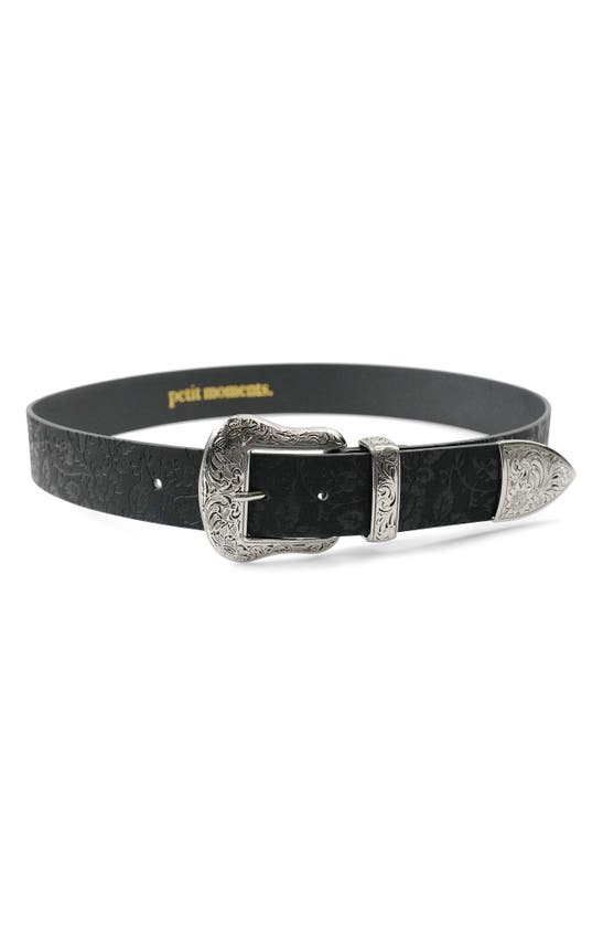 Shop Petit Moments Roswell Debossed Belt In Black