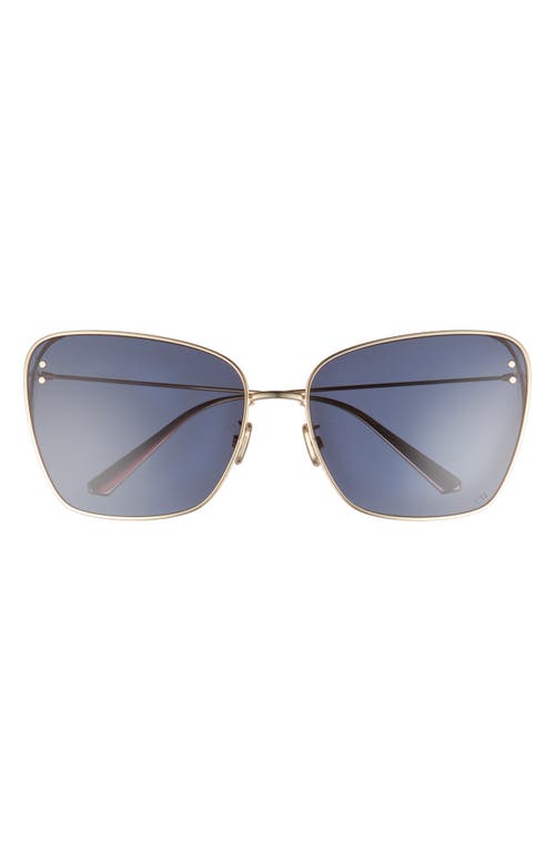 MissDior 63mm Oversize Butterfly Sunglasses in Shiny Gold Dh /Blue