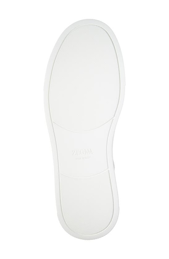 ZEGNA ZEGNA TRIPLE STITCH DEERSKIN LEATHER SLIP-ON SNEAKER