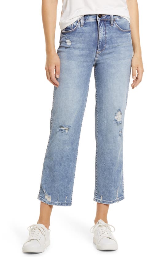 WHETHERLY JAMES DISTRESSED HIGH WAIST WIDE LEG JEANS