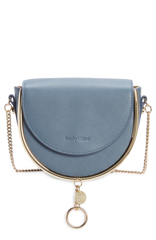 See By Chloé Mara Leather Saddle Bag In Stormy Sky