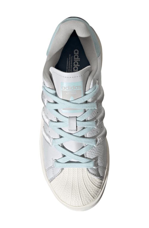 Adidas Originals Adidas Superstar Bonega Platform Sneaker In Crystal/ftwr White/blue