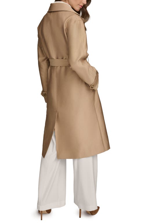Shop Donna Karan New York Water Resistant Single Breasted Trench Coat In Khaki