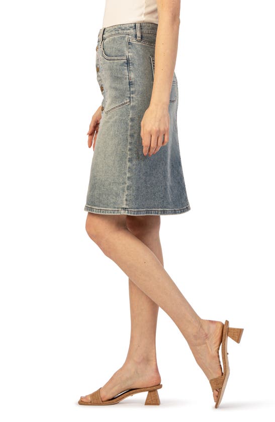 Shop Kut From The Kloth Rose Button Front Denim Skirt In Helpful