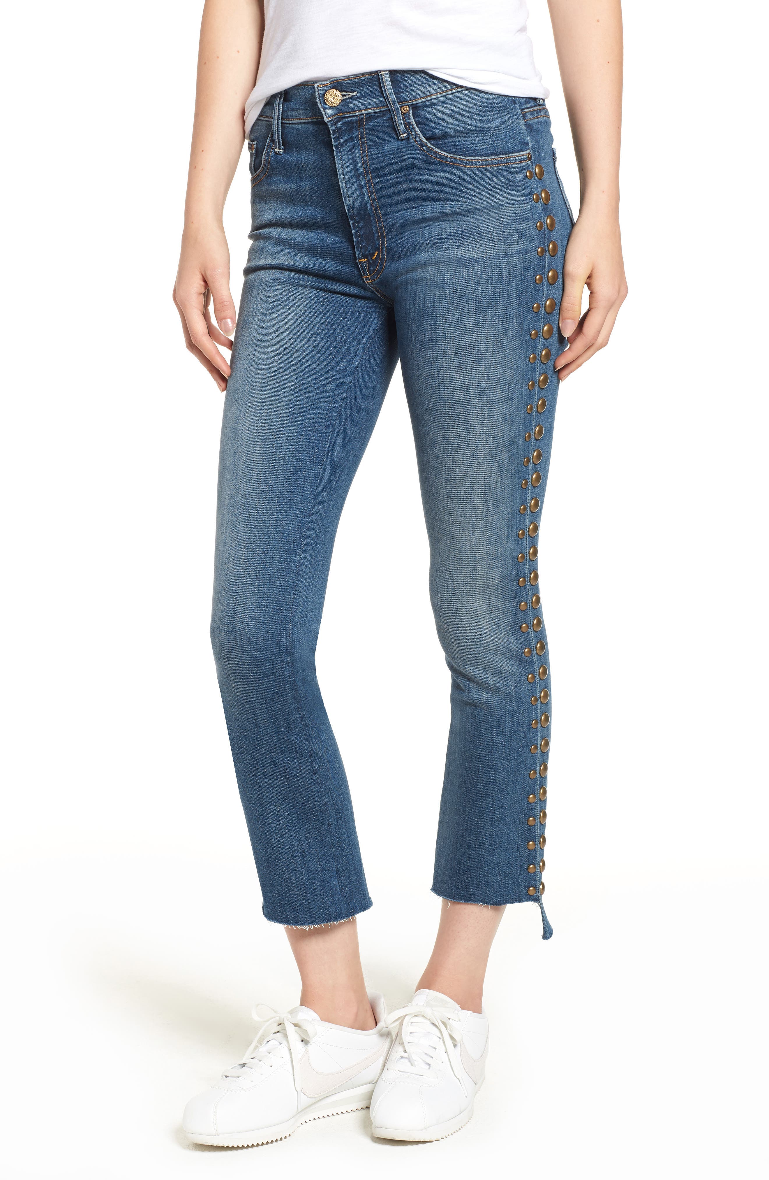 frayed step hem jeans