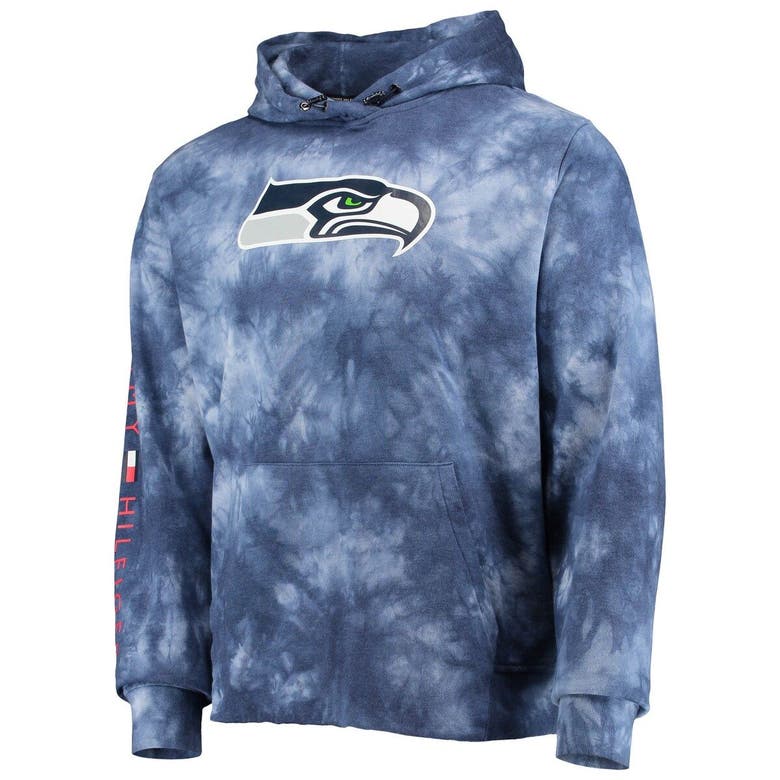 Tommy Hilfiger Men's College Navy Seattle Seahawks Stanley Tie-Dye Pullover Hoodie - College Navy