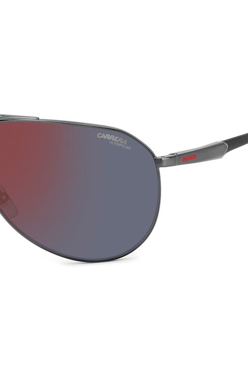 Shop Carrera Eyewear X Ducati Carduc 67mm Oversize Aviator Sunglasses In Black/red Mirror Polar