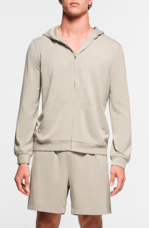 Shop Skims Jersey Lounge Zip Hoodie In Shale