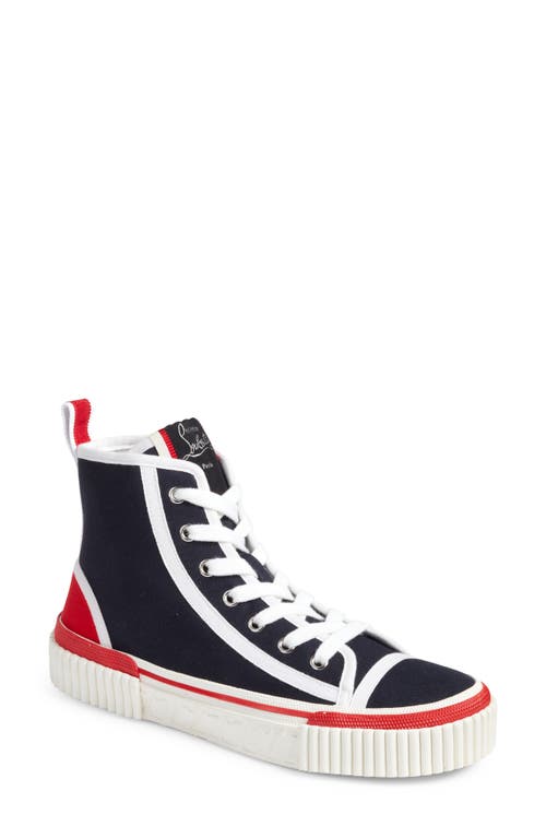 Pedro Donna High Top Sneaker in Marine/Red