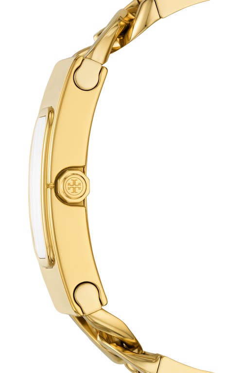 Shop Tory Burch The T Rectangular Bracelet Watch, 40mm In Gold