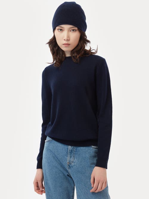 Gobi Cashmere Cashmere Hat And Sweater Set In Navy