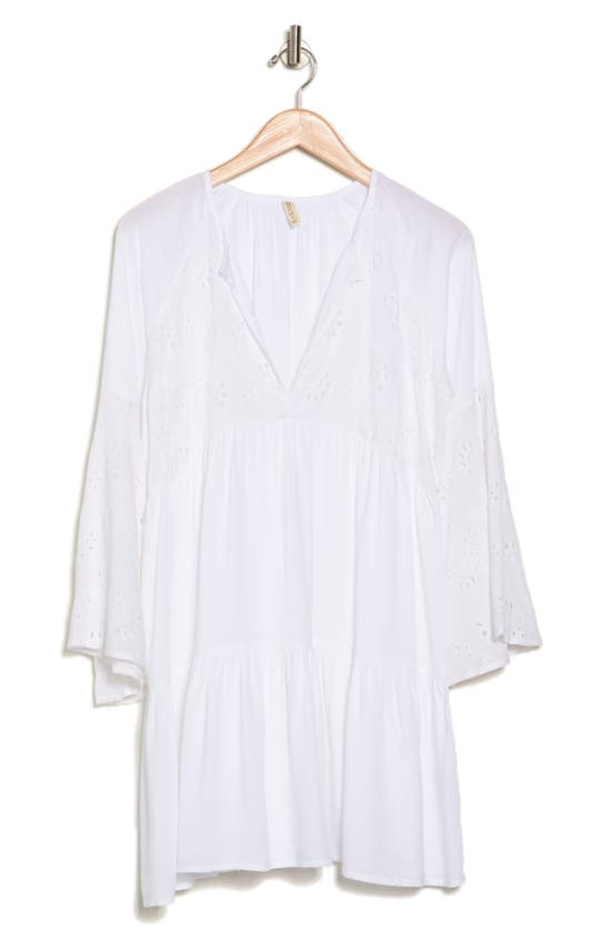 Boho Me Eyelet Bell Sleeve Tunic In White