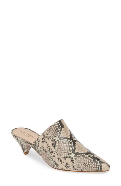 Click to view more detailed imagery on our partner's website Kate Spade Ryan Mule In Pale Vellum Print Leather