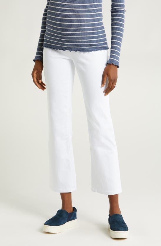 1822 Denim Better Butter Over The Bump Ankle Straight Leg Maternity Jeans In White