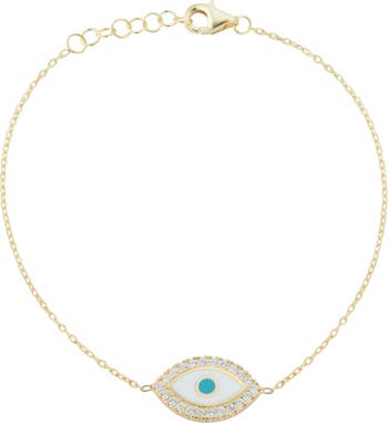 SPHERA MILANO 14K Gold Plated Sterling Silver CZ Evil Eye