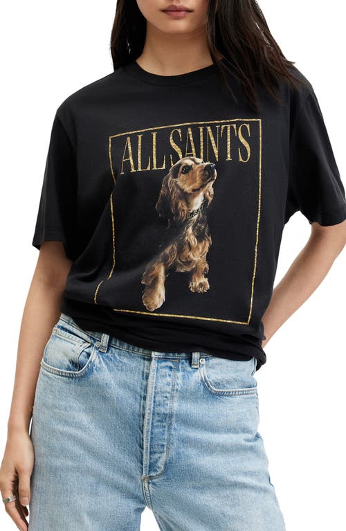 AllSaints Pepper Cotton Graphic T-Shirt Black at Nordstrom,