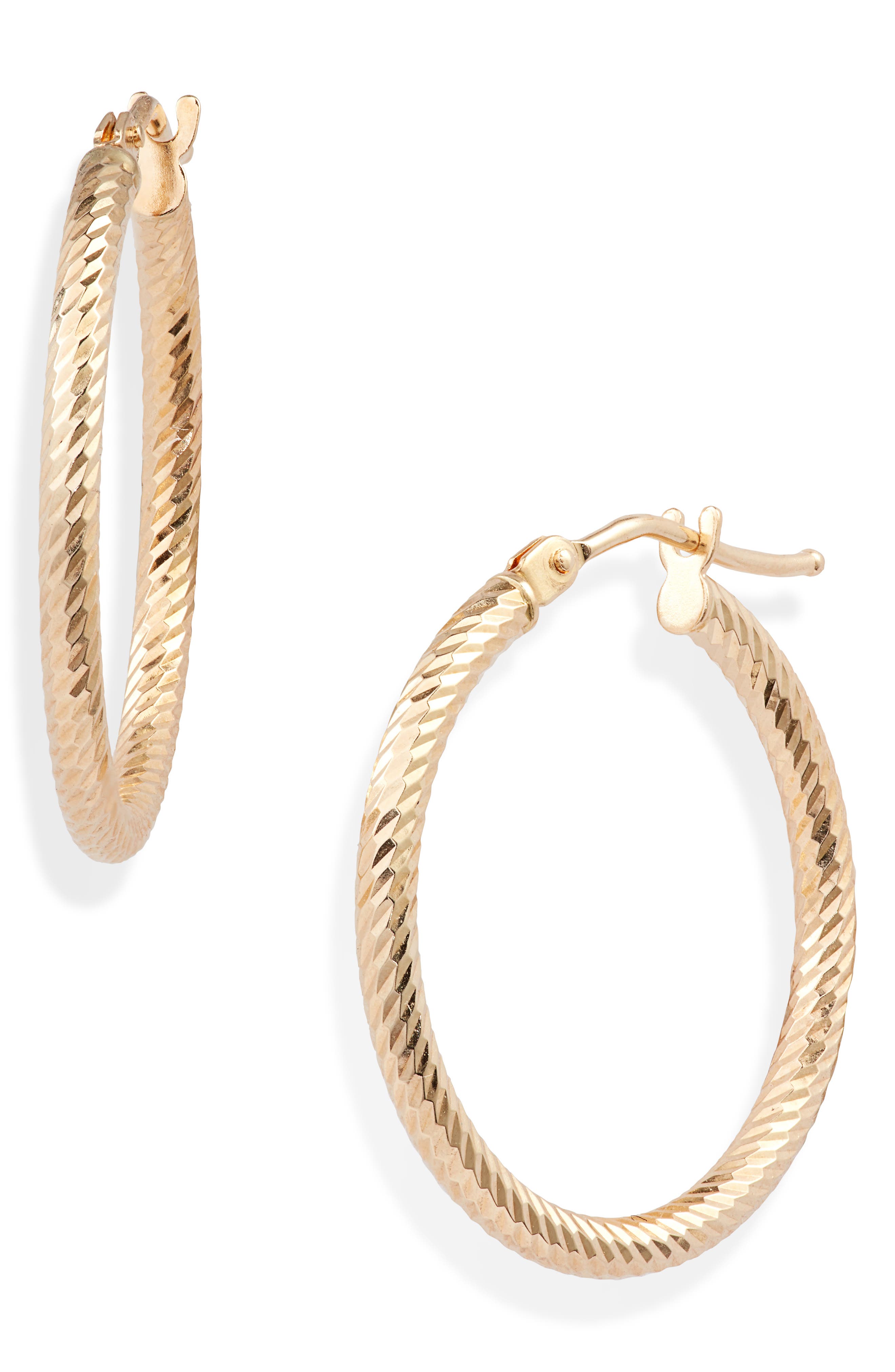 small 14 karat gold hoops