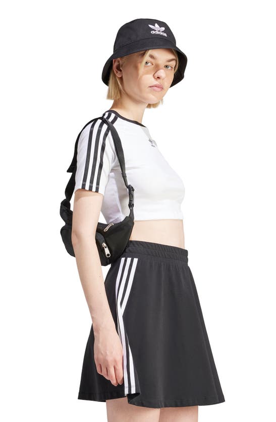 Shop Adidas Originals 3-stripes Crop T-shirt In White