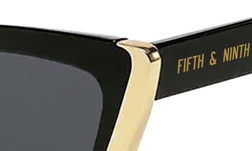 Shop Fifth & Ninth Vida 51mm Polarized Cat Eye Sunglasses In Black/black