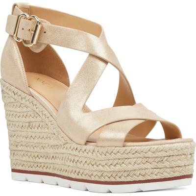 Nine West Laila Espadrille Wedge Sandal, Metallic