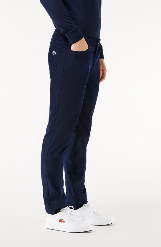 Shop Lacoste Slim Fit Performance Golf Pants In Marine