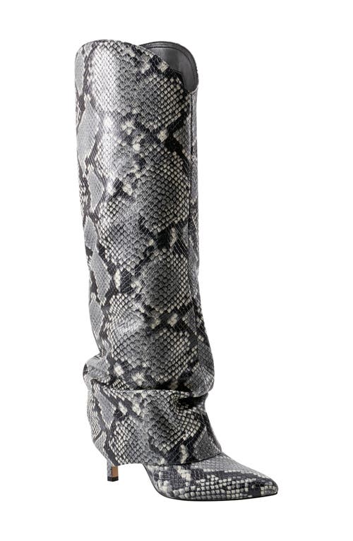 Shop Marc Fisher Ltd Nairene Snakeskin Embossed Knee High Boot In Light Natural 110