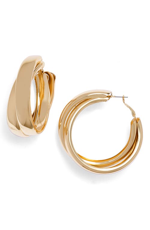 Open Edit Split Hoop Earrings in Gold at Nordstrom
