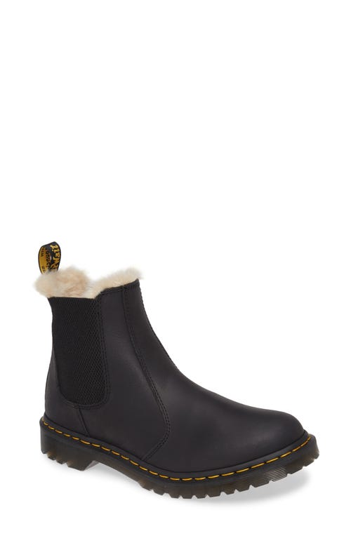 Dr. Martens 2976 Faux Shearling Chelsea Boot in Black Wyoming at Nordstrom, Size 6Us | Nordstrom
