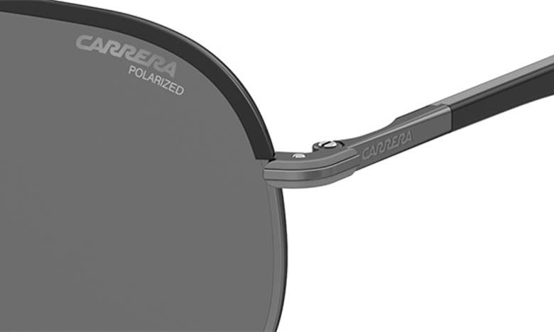 Shop Carrera Eyewear 60mm Aviator Sunglasses In Matte Black/ Gray Polar