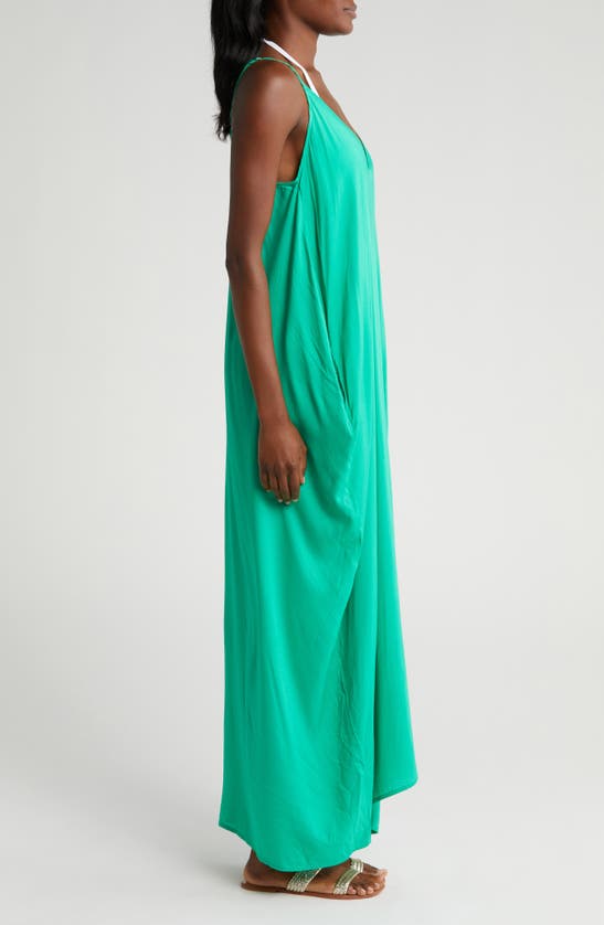Shop Elan V-back Cover-up Maxi Dress In Green Bright