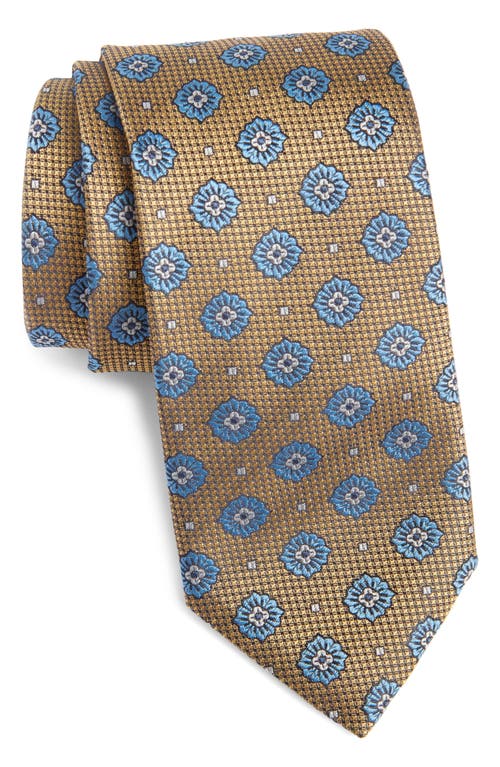 Canali Medallion Silk Tie in Yellow at Nordstrom
